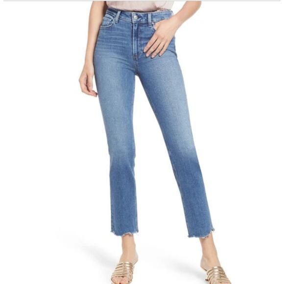 PAIGE Denim - PAIGE Cindy High Waist Straight Leg Jeans In Roxanne W/ Grand Hem 27